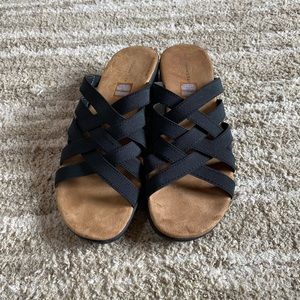 St John’s Bay black sandals. Size 10